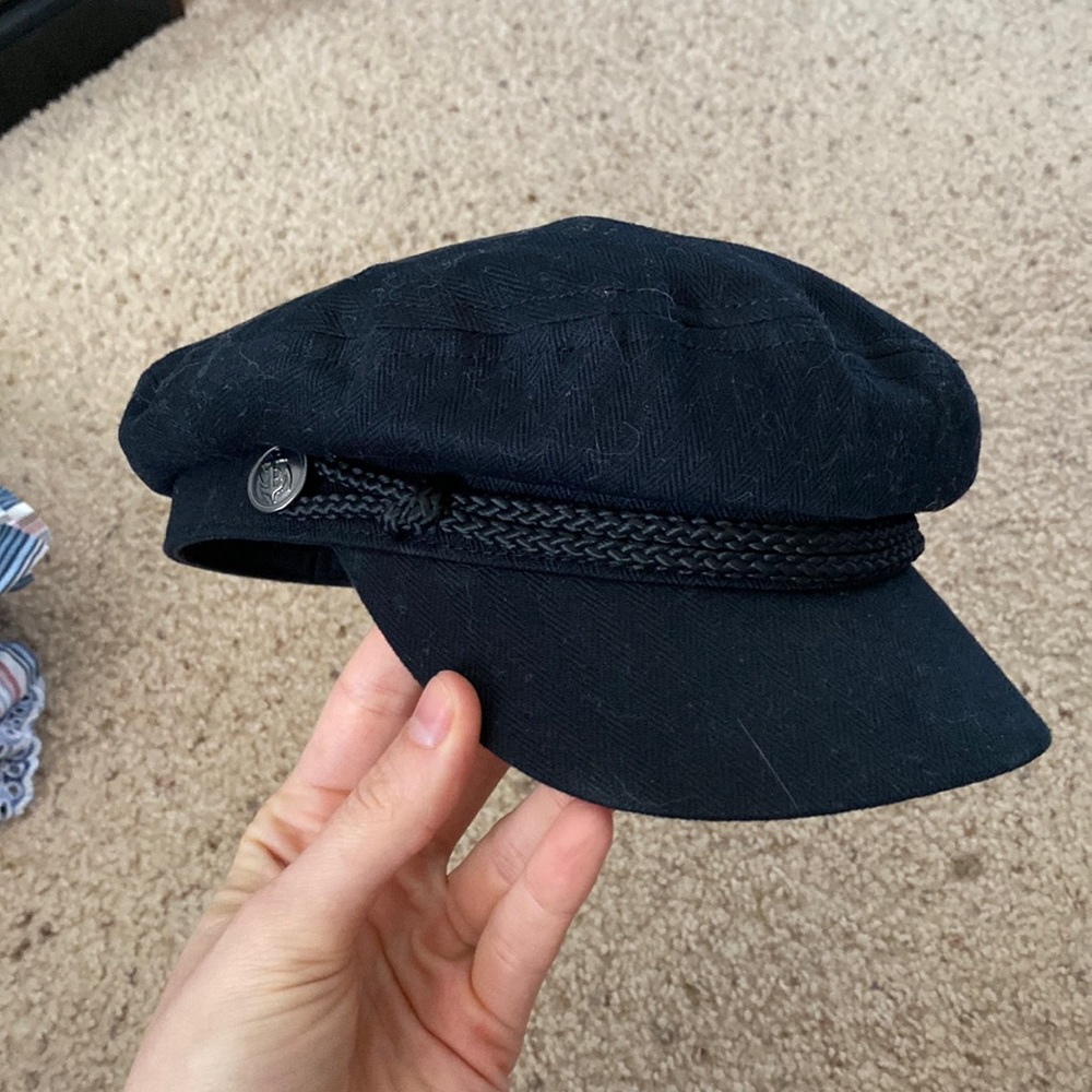 Black flat cap hat/baker boy hat